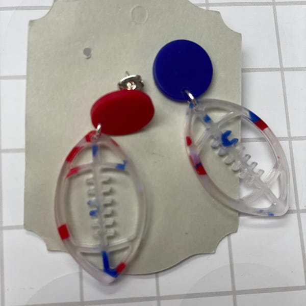 Red Football Earring