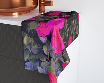 Mothers Day Gift - Beautiful Hand Towel - Happy Roses (Matching Heavy Duty Floor Non Slip Mat in store)