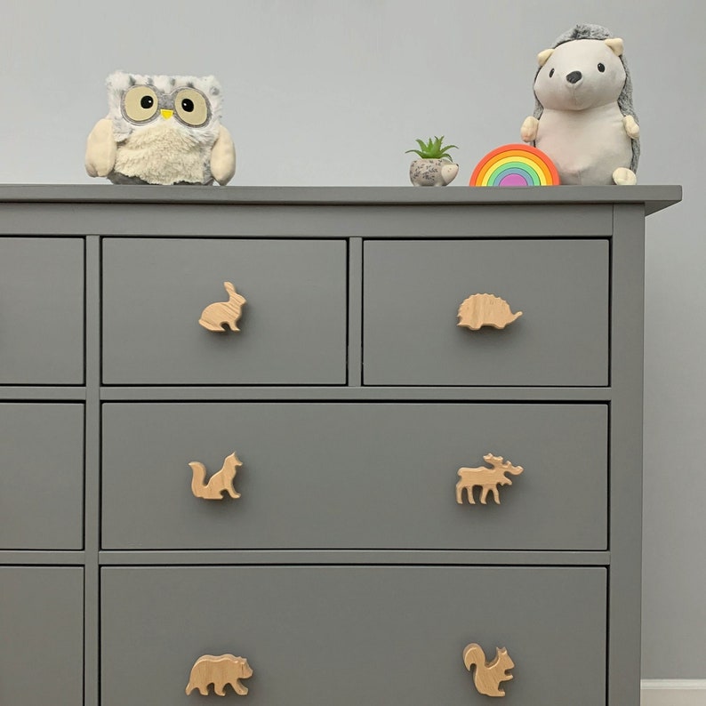 Woodland Animal Dresser Knobs for Nursery Forest Animal Etsy