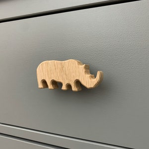 Safari animal dresser knob for nursery, drawer pull handle for kids room. Giraffe Lion Elephant Hippo Monkey Cheetah Crocodile Rhino Jungle image 10