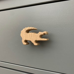 Safari animal dresser knob for nursery, drawer pull handle for kids room. Giraffe Lion Elephant Hippo Monkey Cheetah Crocodile Rhino Jungle image 8