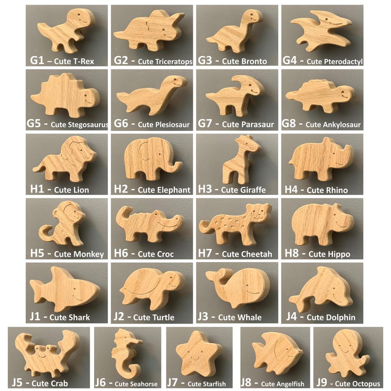 120+ Fun Drawer Knobs & Cabinet Knobs | Unique Solid Oak Hardware for Dressers, Cabinets and Furniture Bild 6