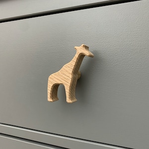 Safari animal dresser knob for nursery, drawer pull handle for kids room. Giraffe Lion Elephant Hippo Monkey Cheetah Crocodile Rhino Jungle image 7