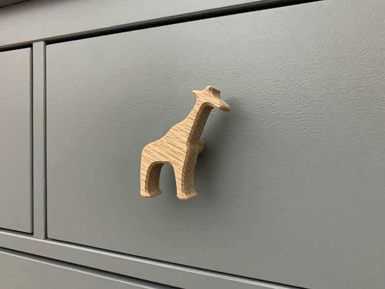 Safari animal dresser knob for nursery, drawer pull handle for kids room. Giraffe Lion Elephant Hippo Monkey Cheetah Crocodile Rhino Jungle image 7