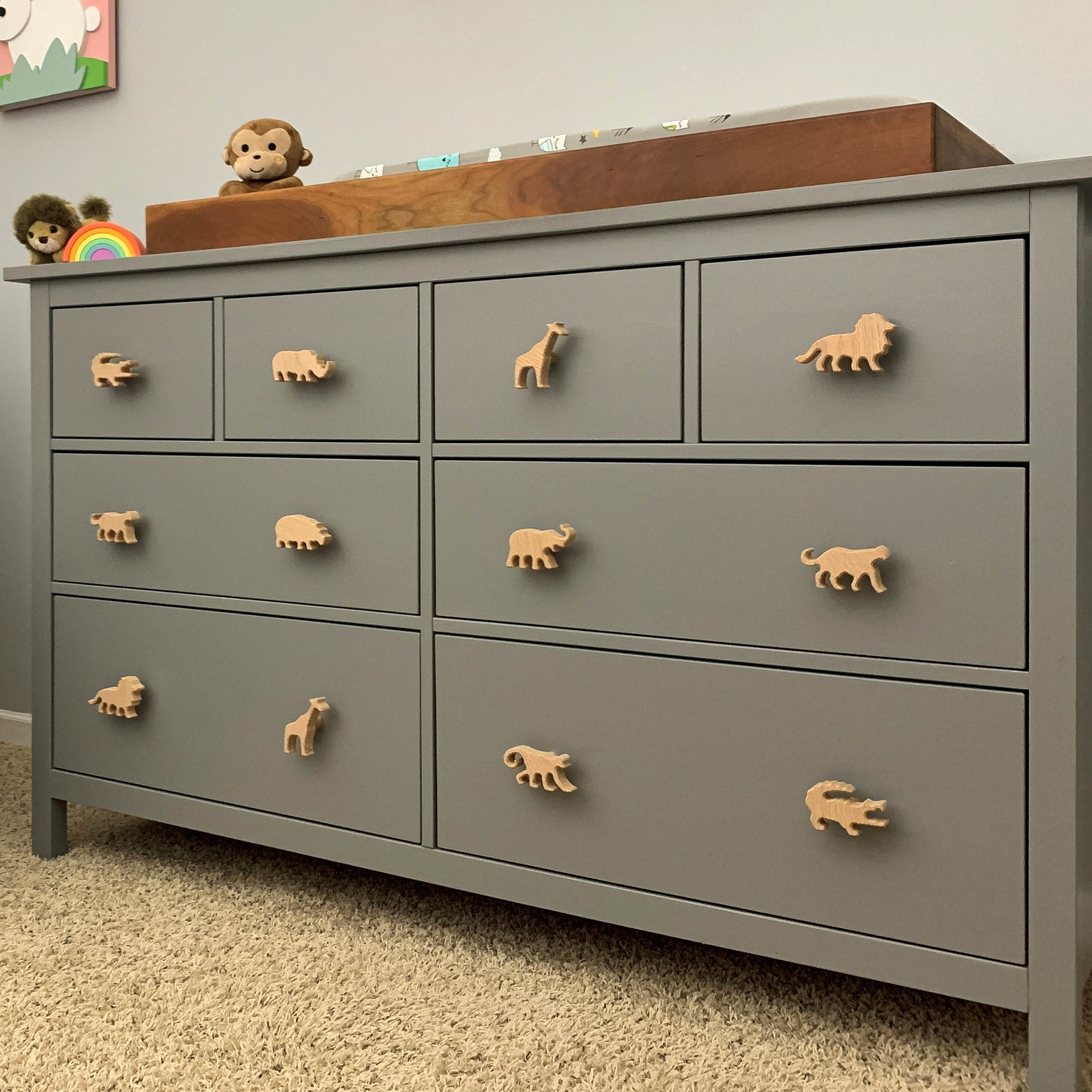 Natural wood cheap nursery dresser
