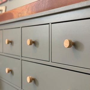 IKEA Hemnes Dresser Knob Upgrade | Solid Oak Round Replacement Drawer Pull | Handmade Wood Hardware | 1.5 Inch | Easy Retrofit
