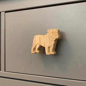 Bulldog Dresser Knobs, Cute Dog Drawer Pulls for Bulldog Lovers, Quirky Cabinet Hardware Gift