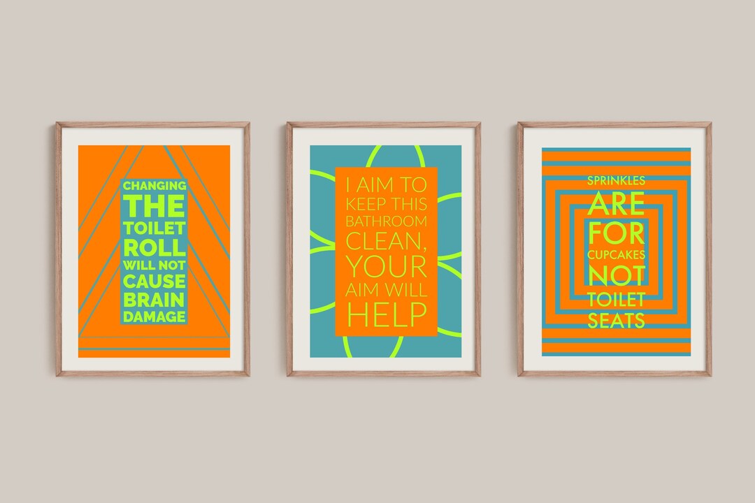 Toilet Wall Art Funny Sayings. Typography Print Wall Art Etsy