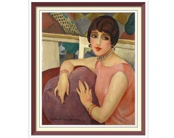 Retrato de Lili Elbe: Patrón de punto de cruz vintage (Descarga PDF)