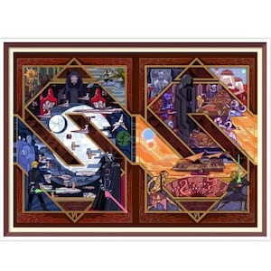 Cross Stitch Pattern Stained Glass PDF Counted Vintage  Full Cross Stitches Episode 6 - 2 Sizes