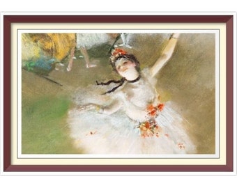 Edgar Degas Dancer Cross Stitch Pattern: Vintage Art (PDF Download, 4 Sizes)