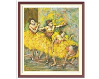Degas 'Four Dancers' Vintage Cross Stitch Pattern (PDF)