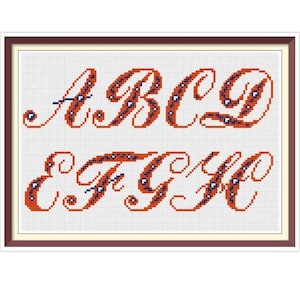 Alphabet - Cross Stitch Pattern -  Antique Sampler - PDF Counted Vintage Cross Stitch Pattern - Reproduction of 19th century