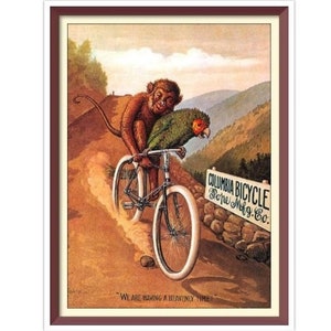 PDF Counted Vintage Cross Stitch Pattern - Columbia Bicycles - Cassius Marcellus Coolidge 1903 - Full Cross Stitches - 3 Sizes