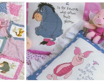 Patrón de punto de cruz de Winnie the Pooh: Diseño de amigos vintage (patrón PDF)