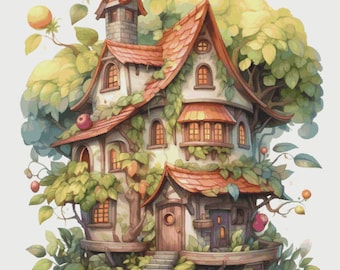 Cottage Garden Cross Stitch Pattern: Magical House Village (PDF)