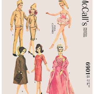 Vintage Sewing Pattern Fashion Dolls 11-1/2&quot; - 12&quot; Wardrobe Clothes for Dolls 11-1/2&quot; - 12&quot; Digital Download PDF