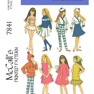 Vintage Sewing Pattern Fashion Dolls 9&quot; Wardrobe Clothes for Dolls 9&quot; Digital Download PDF