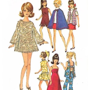 Vintage Sewing Pattern Fashion Dolls 11-1/2&quot; Wardrobe Clothes for Dolls 11-1/2&quot; Digital Download PDF