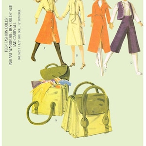 Vintage Sewing Pattern Fashion Dolls 11-1/2&quot; - 12&quot; Wardrobe Clothes for Dolls 11-1/2&quot; - 12&quot; Digital Download PDF