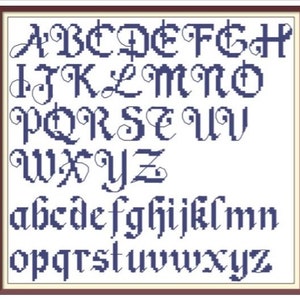Alphabet - Cross Stitch Pattern - PDF Counted Vintage Cross Stitch Pattern - Letters