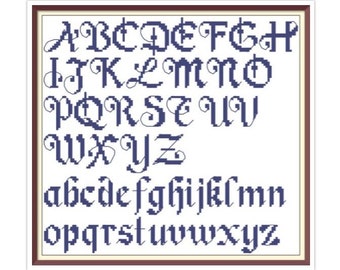 Alphabet - Cross Stitch Pattern - PDF Counted Vintage Cross Stitch Pattern - Letters
