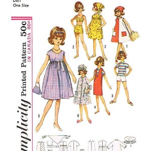 Vintage Sewing Pattern Fashion Dolls 12&quot; Wardrobe Clothes for Dolls 12&quot; Digital Download PDF