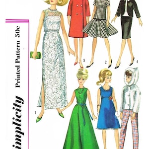 Vintage Sewing Pattern Fashion Dolls 11-1/2&quot; Wardrobe Clothes for Dolls 11-1/2&quot; Digital Download PDF