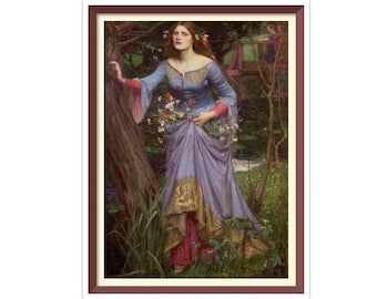 Vintage Ophelia Cross Stitch Pattern: John William Waterhouse (PDF Pattern)