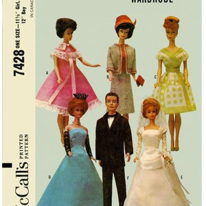 Vintage Sewing Pattern Fashion Dolls 11-1/2&quot; - 12&quot; Wardrobe Clothes for Dolls 11-1/2&quot; - 12&quot; Digital Download PDF