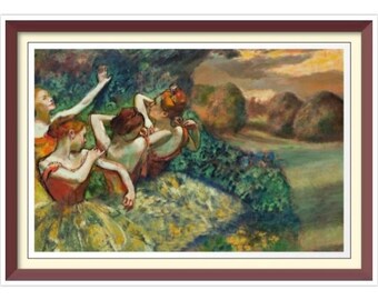 Degas 'Four Dancers' Vintage Cross Stitch Pattern (PDF)