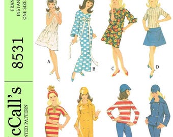 Patrón de costura para ropa de muñeca vintage de 29 cm (descarga en PDF)