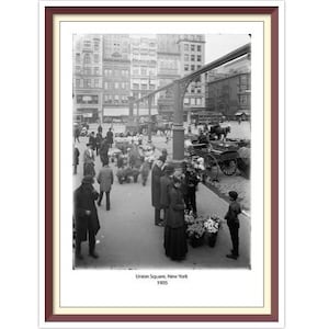 Union Square - Retro New York 1905 - PDF Counted Vintage Cross Stitch Pattern - Full Cross Stitches - 4 Sizes