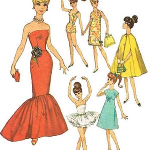 Vintage Sewing Pattern Fashion Dolls 11-1/2&quot; Wardrobe Clothes for Dolls 11-1/2&quot; Digital Download PDF