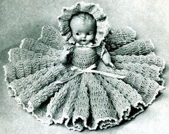 Vintage Doll Dress Crochet Pattern: Doreen Doll Clothes (PDF Download)