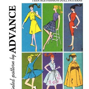 Vintage Sewing Pattern Fashion Dolls 11-1/2&quot; Wardrobe Clothes for Dolls 11-1/2&quot; Digital Download PDF