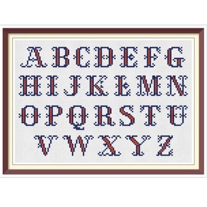 Alphabet - Cross Stitch Pattern -  Antique Sampler - PDF Counted Vintage Cross Stitch Pattern - Reproduction of 19th century