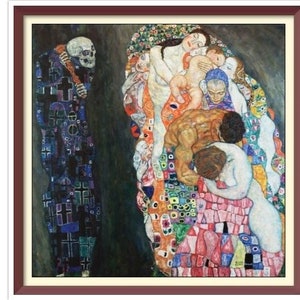 Gustav Klimt &#39;Tod und Leben&#39; Kreuzstichmuster (PDF)