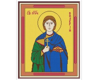 Icon Cross Stitch Pattern St. Valerij PDF Digital Download Counted Embroidery Pattern