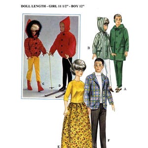Vintage Sewing Pattern Fashion Dolls 11-1/2&quot; - 12&quot; Wardrobe Clothes for Dolls 11-1/2&quot; - 12&quot; Digital Download PDF