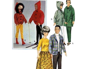 Patrón de costura para ropa de muñeca vintage de 29,5 a 30 cm (descarga en PDF)