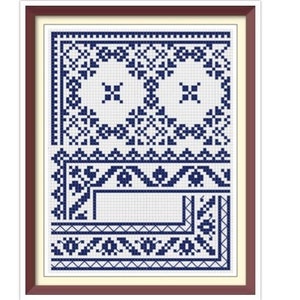 Borders - Cross Stitch Pattern - Corners, Inserts and General Motifs - Antique Sampler PDF Counted Vintage Pattern - Reproduction 1890