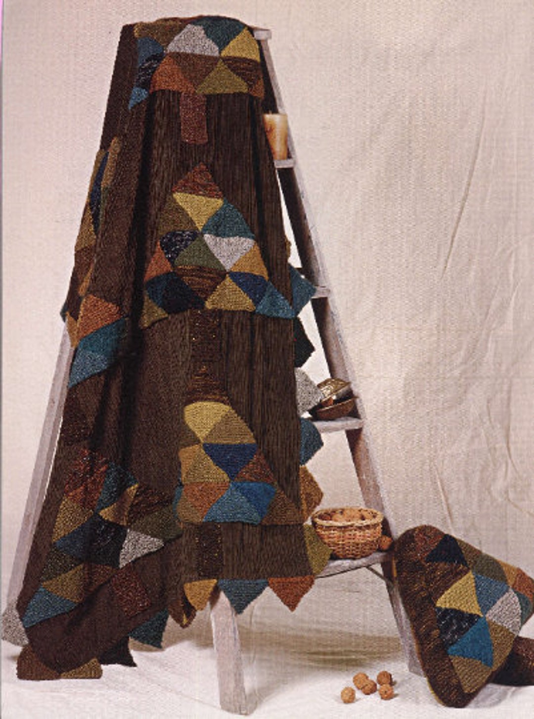 Patchwork Tree Afghan and Pillow Afghans Knitting Pattern Country Home