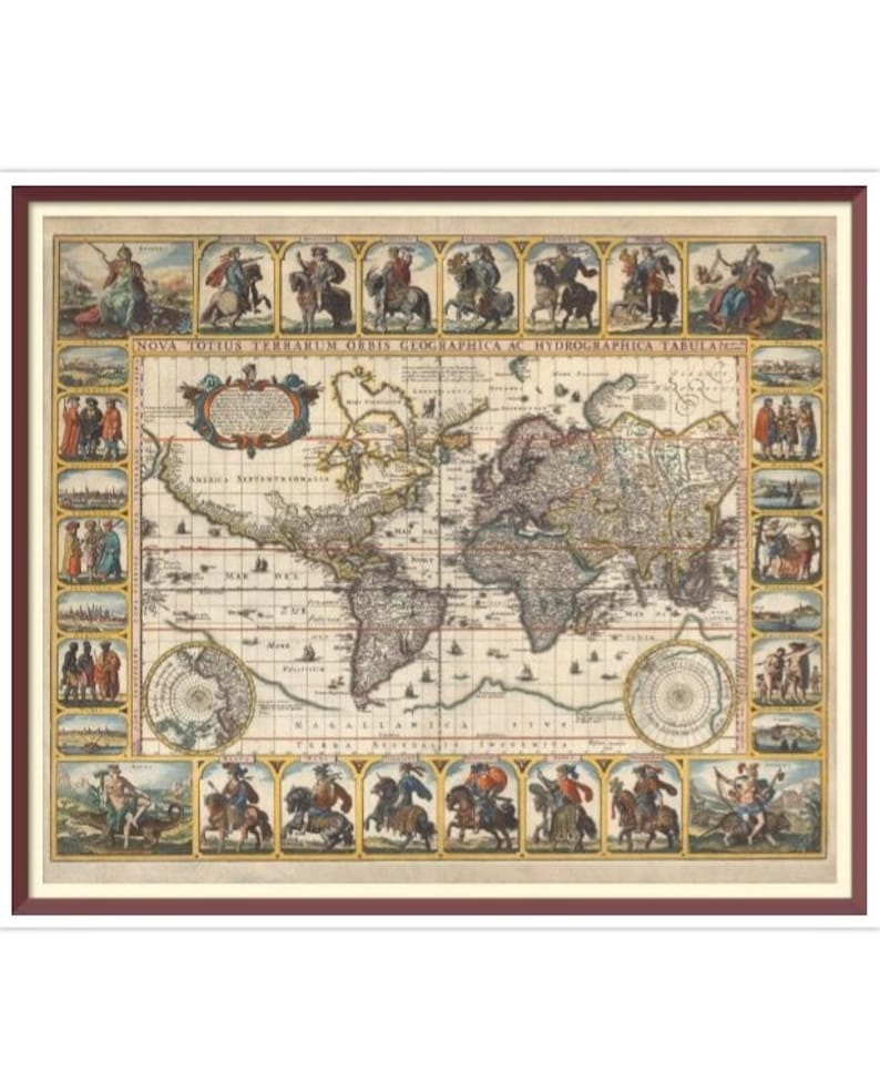 Vintage Atlas Map Cross Stitch Pattern: Visscher Nicolaes 1649-1702 ...