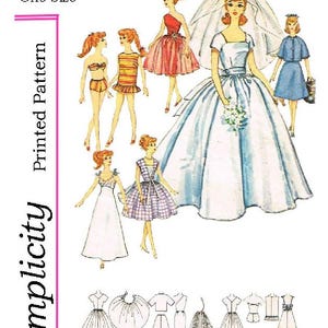 Vintage Sewing Pattern Fashion Dolls 11-1/2&quot; Wardrobe Clothes for Dolls 11-1/2&quot; Digital Download PDF