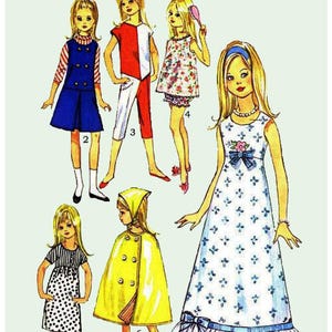 Vintage Sewing Pattern Fashion Dolls 9&quot; Wardrobe Clothes for Dolls 9&quot; Digital Download PDF