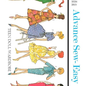 Vintage Sewing Pattern Fashion Dolls 11-1/2&quot; Wardrobe Clothes for Dolls 11-1/2&quot; Digital Download PDF
