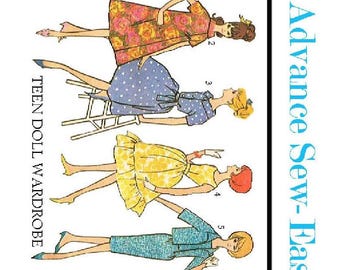 Patrón de costura para ropa de muñeca vintage: Armario de muñeca de moda de 29 cm (Descarga digital en PDF)