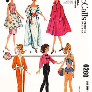 Vintage Sewing Pattern Fashion Dolls 11-1/2&quot; Wardrobe Clothes for Dolls 11-1/2&quot; Digital Download PDF