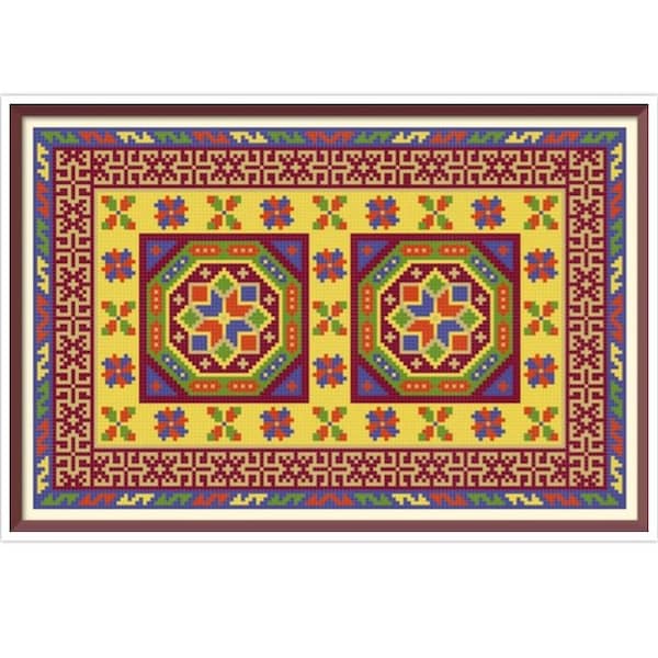 Dollhouse Rug Cross Stitch Pattern Etsy